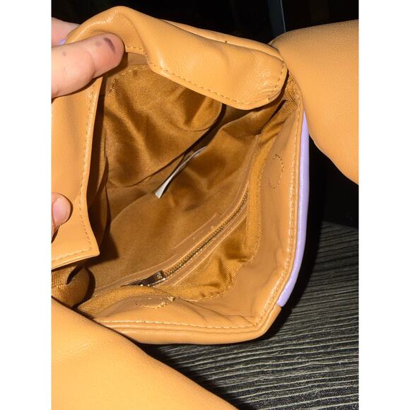 Mango Carol Brown and Purple Block Printed Shoulder Bag - Picture 3 of 8